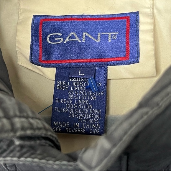 Vintage Gant Down Winter Jacket Coat-Charcoal-Men’s L-Vtg-80s-Casual-Classic - Picture 5 of 15